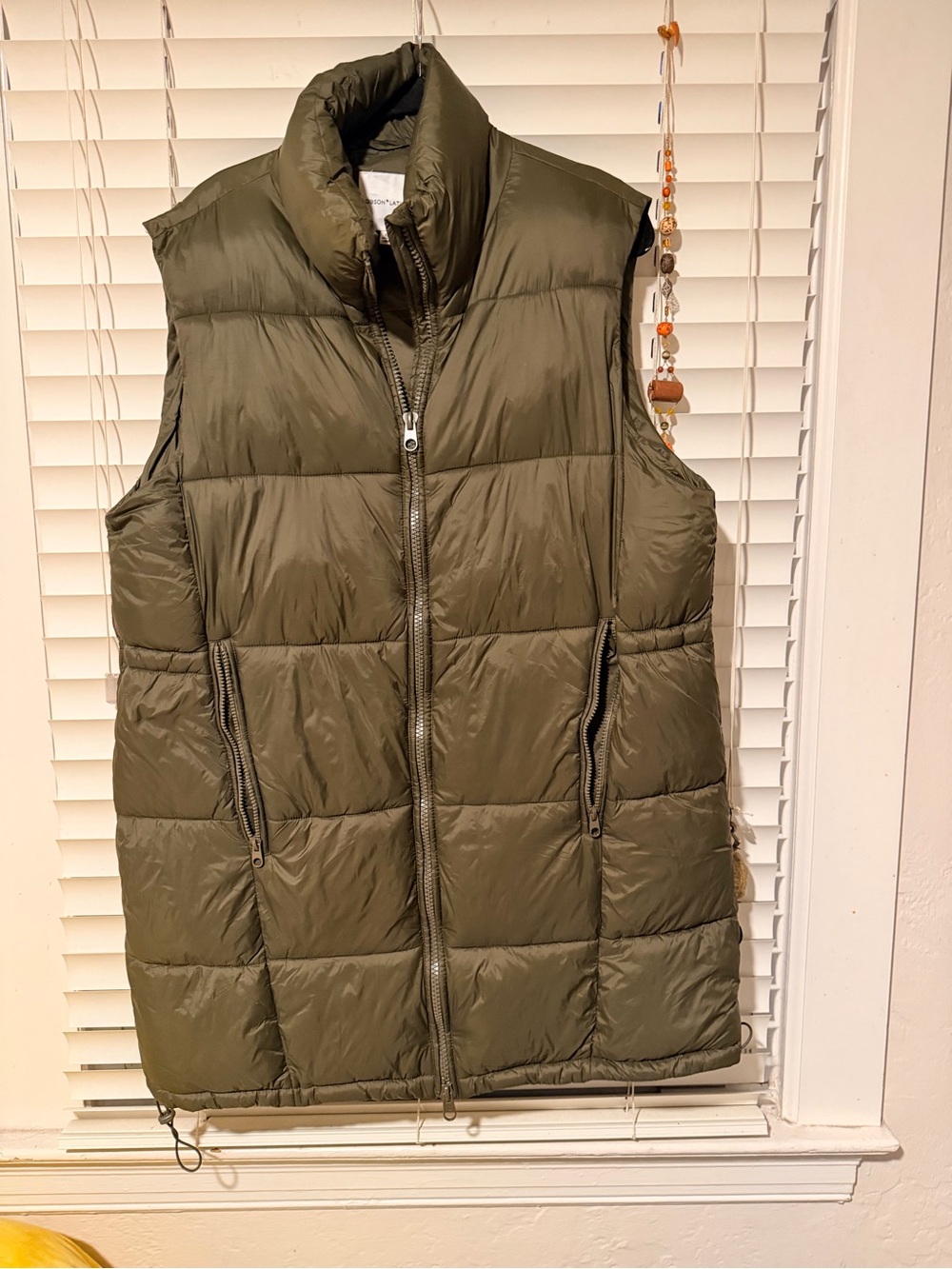 Gibson Latimer Olive Green Longline Puffer Vest